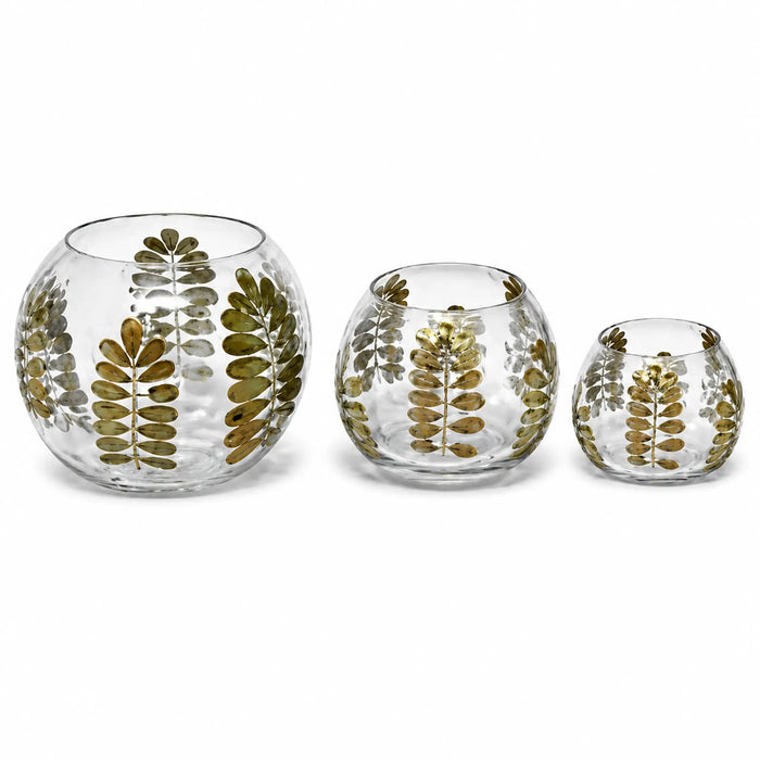 Decorative Glass Tea light holder - Green Kiana