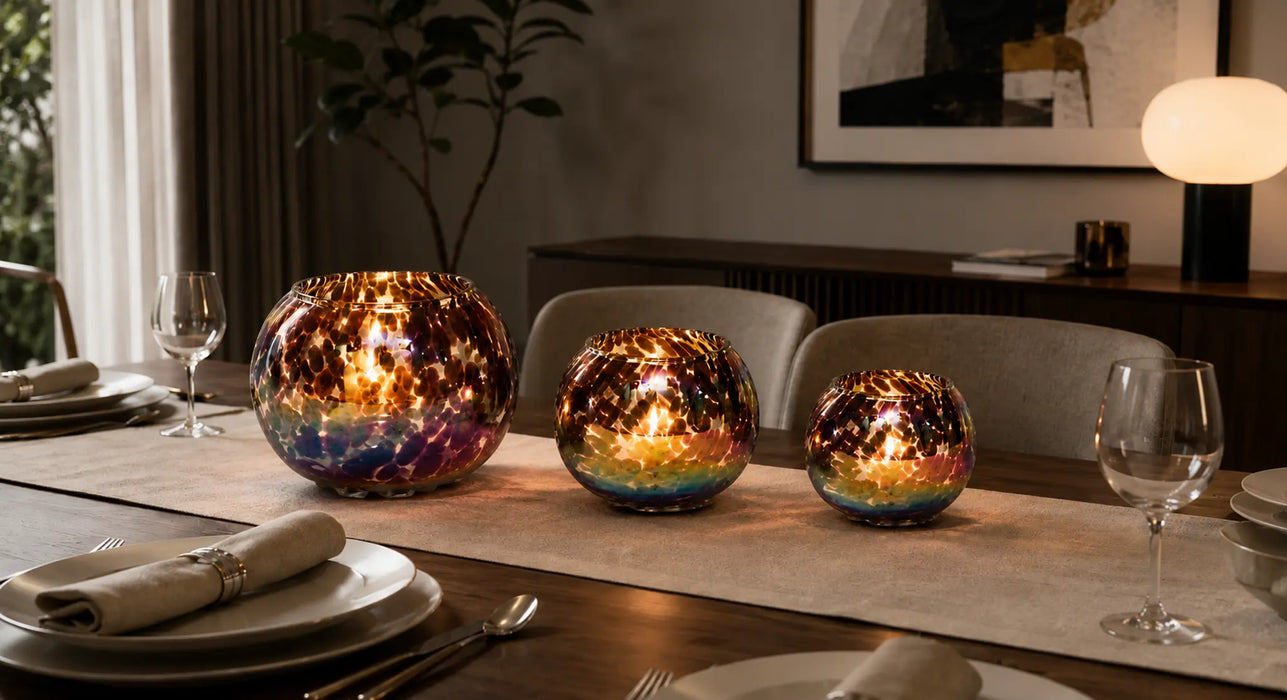 Decorative Glass Tea light holder - Multicolor Kiana
