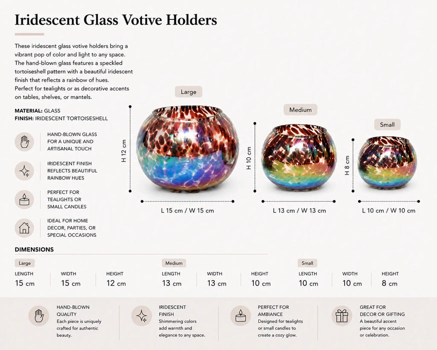 Decorative Glass Tea light holder - Multicolor Kiana