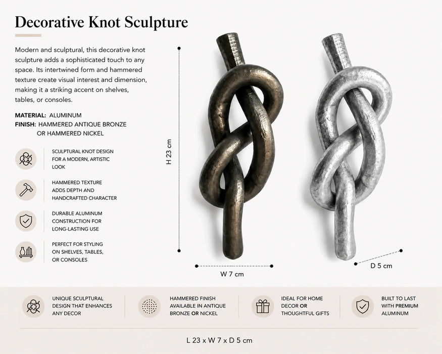 Decorative Metal Knot Sculpture - Bronze Kiana