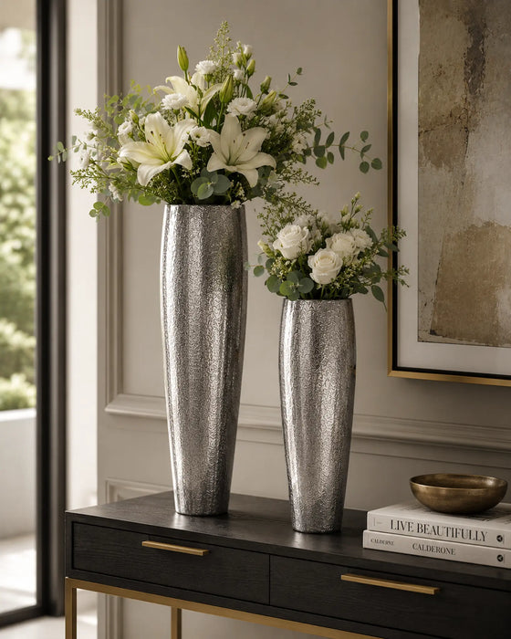 Decorative Metal Vases - Silver Kiana