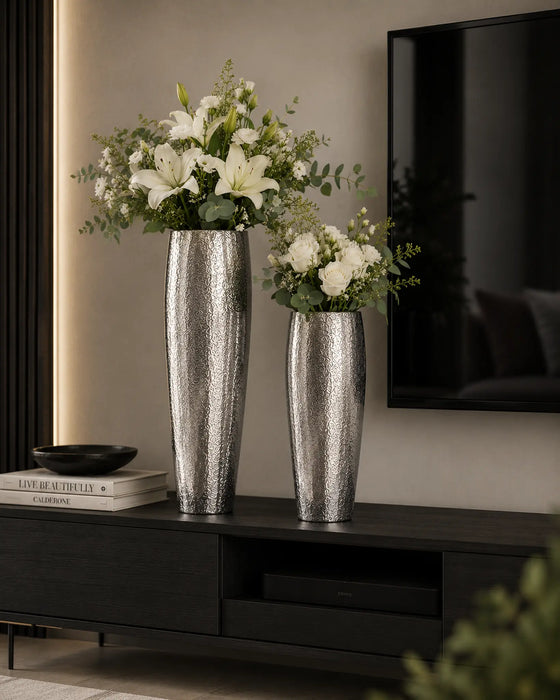 Decorative Metal Vases - Silver Kiana