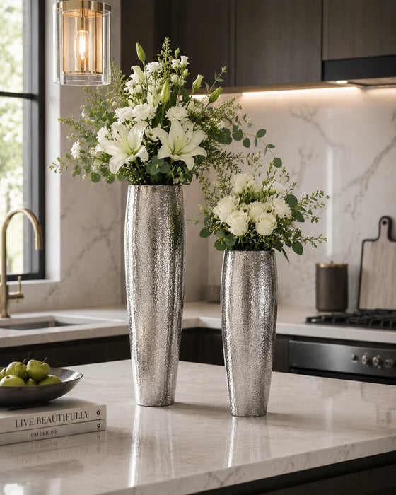 Decorative Metal Vases - Silver Kiana
