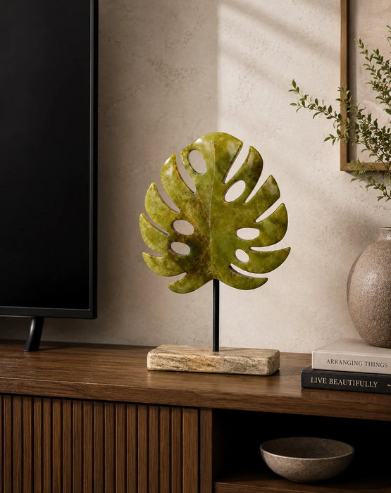 Decorative Monstera Leaf Sculpture - Green Kiana