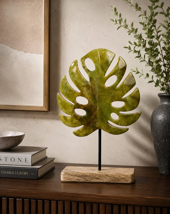 Decorative Monstera Leaf Sculpture - Green Kiana
