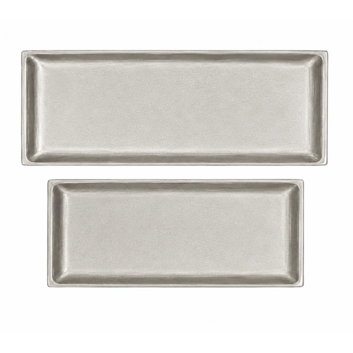 Decorative Rectangle Metal Tray -Silver Kiana
