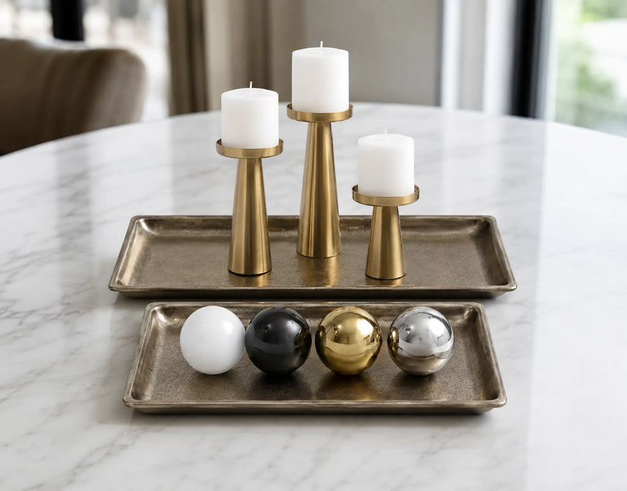 Decorative Rectangle Metal Tray - Bronze Kiana