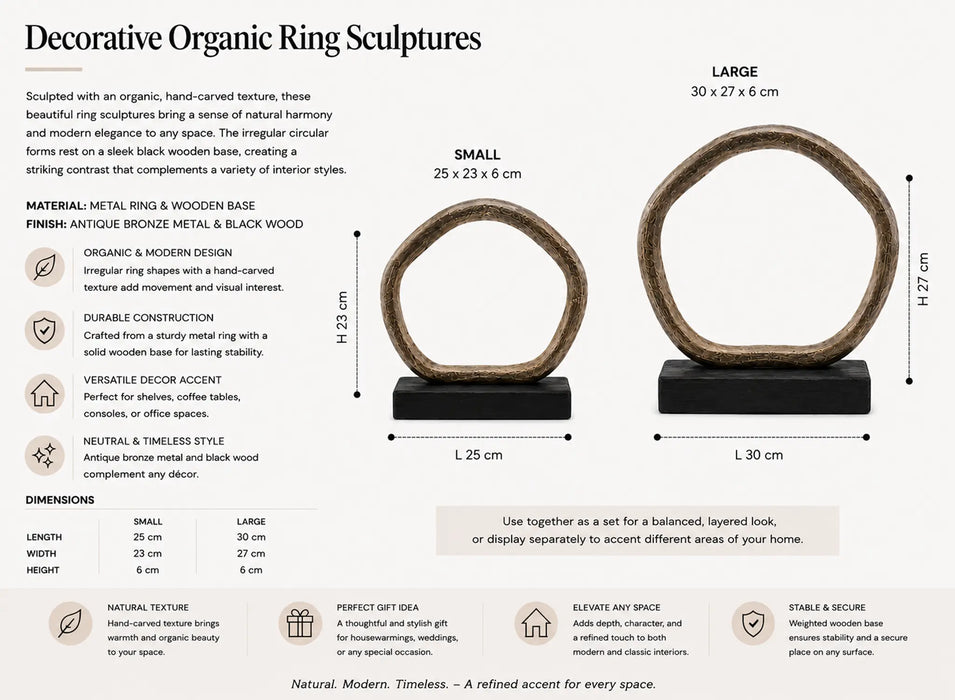 Decorative Ring Sculpture Set - Gold Kiana
