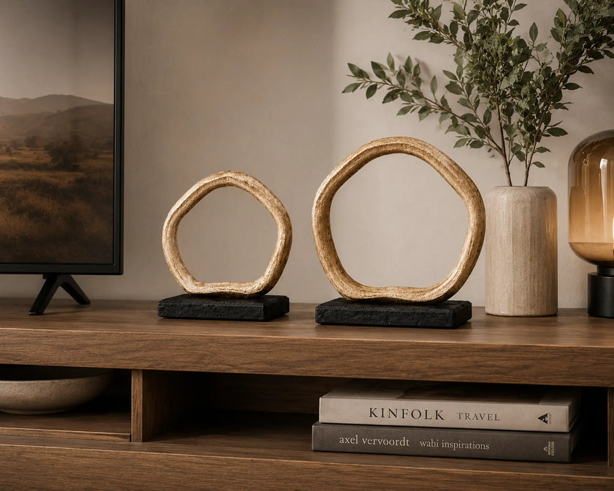 Decorative Ring Sculpture Set - Gold Kiana