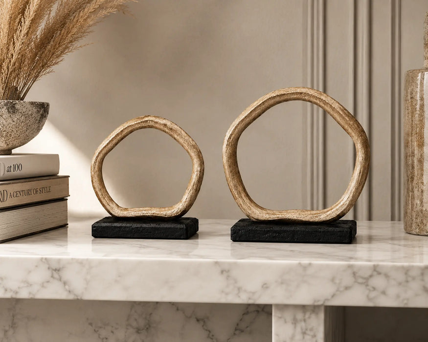 Decorative Ring Sculpture Set - Gold Kiana