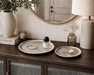 Decorative Round  Metal Tray - Silver Kiana