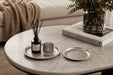 Decorative Round  Metal Tray - Silver Kiana