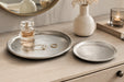 Decorative Round  Metal Tray - Silver Kiana