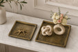 Decorative Square Metal Tray - Bronze Kiana