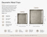 Decorative Square Metal Tray - Silver Kiana
