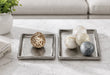 Decorative Square Metal Tray - Silver Kiana