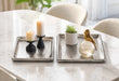 Decorative Square Metal Tray - Silver Kiana