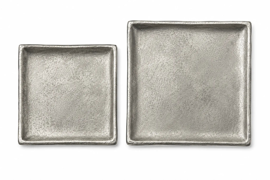 Decorative Square Metal Tray - Silver Kiana