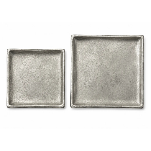 Decorative Square Metal Tray - Silver Kiana