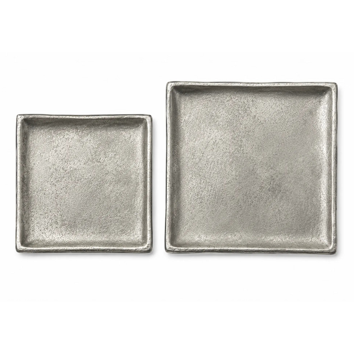Decorative Square Metal Tray - Silver Kiana