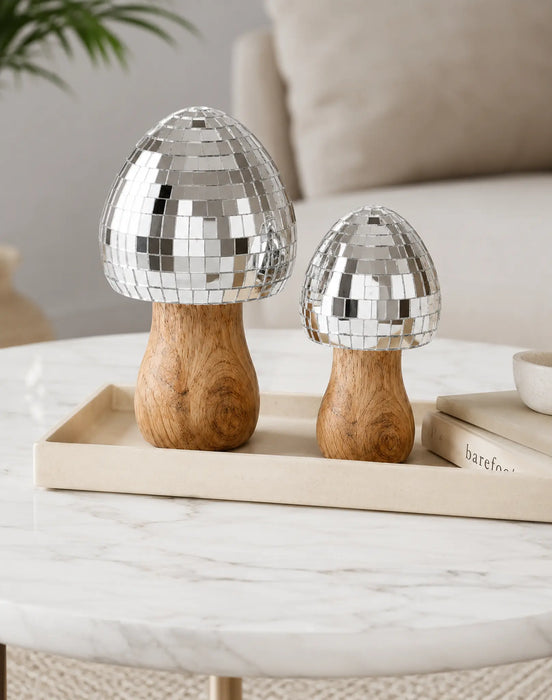 Decorative Wooden Mushroom Sculpture  set Kiana