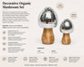Decorative Wooden Mushroom Sculpture  set Kiana