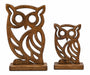 Decorative Wooden Owl  Set - Brown Kiana