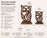 Decorative Wooden Owl  Set - Brown Kiana