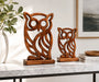 Decorative Wooden Owl  Set - Brown Kiana