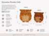 Decorative Wooden Owl Set - Orange Kiana