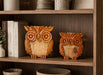 Decorative Wooden Owl Set - Orange Kiana