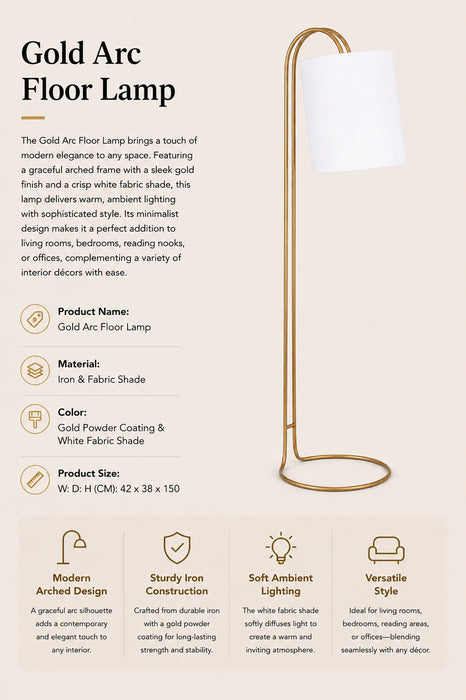 Gold Arc Floor Lamp