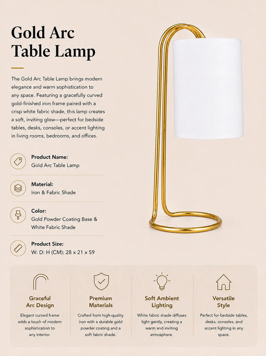 Gold Arc Table Lamp