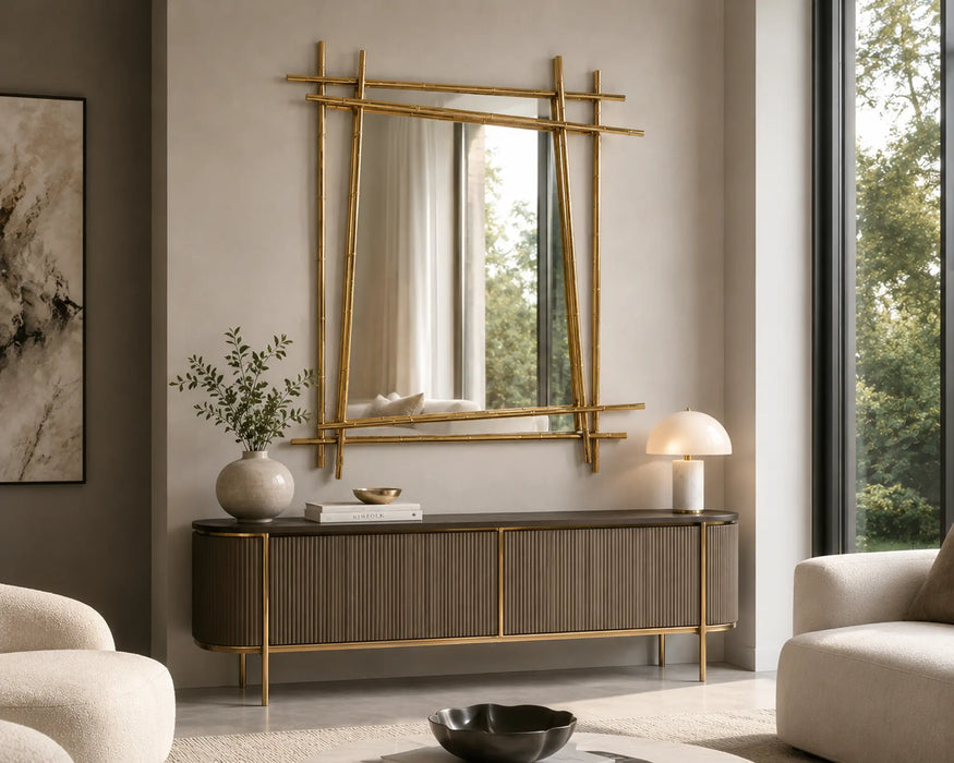 Gold Linear Opulence Framed mirror Kiana