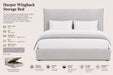 Harper Wingback King Size  Storage Bed Kiana