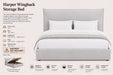 Harper Wingback King Size  Storage Bed Kiana