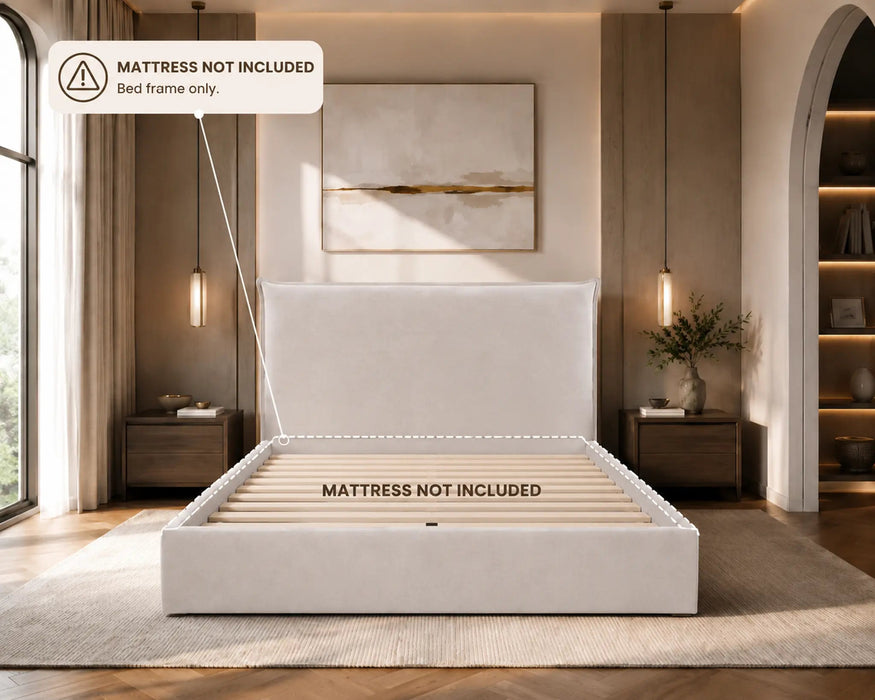 Harper Wingback Queen Size  Storage Bed Kiana