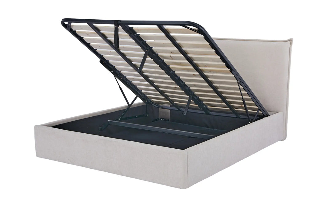 Harper Wingback Queen Size  Storage Bed Kiana