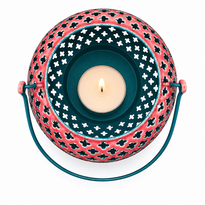 Kiana Lartern Pink/Turquoise