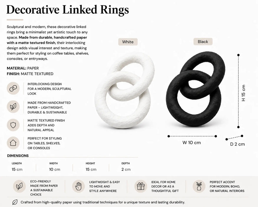 Linked Sculpt Decor Rings Kiana