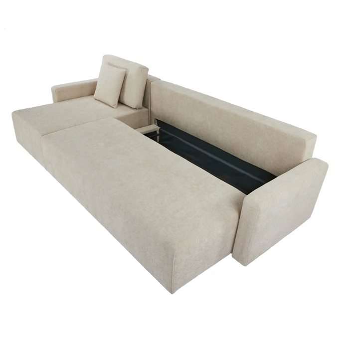 Maison L Shape Sofa Bed Beige Kiana