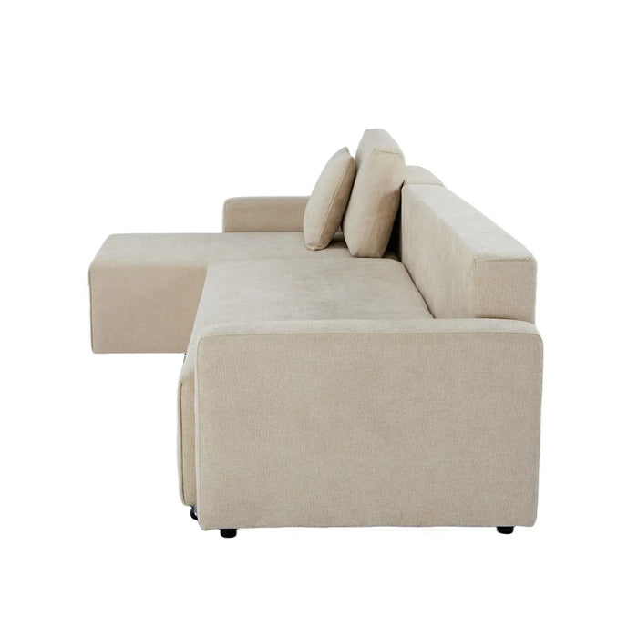 Maison L Shape Sofa Bed Beige Kiana