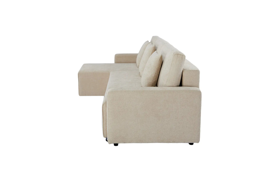 Maison L Shape Sofa Bed Beige Kiana