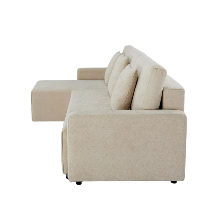 Maison L Shape Sofa Bed Beige Kiana