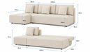 Maison L Shape Sofa Bed Beige Kiana
