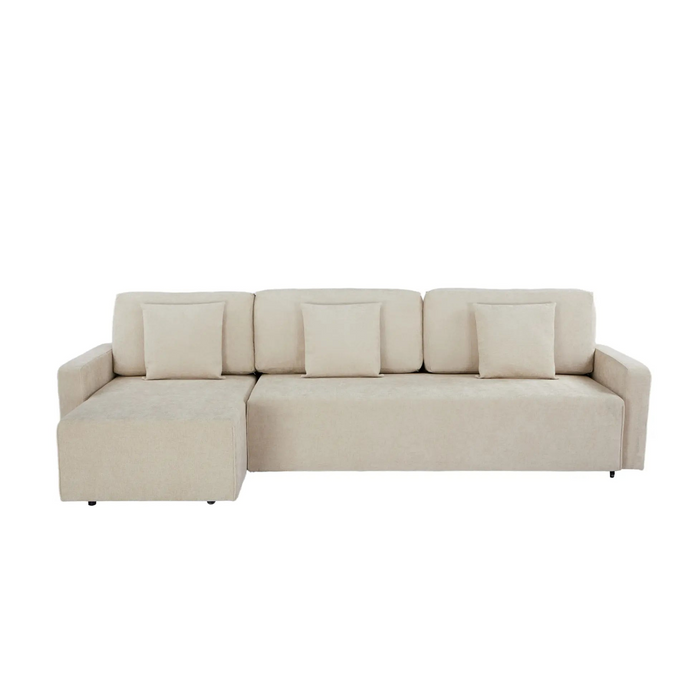 Maison L Shape Sofa Bed Beige Kiana
