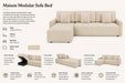 Maison L Shape Sofa Bed Beige Kiana
