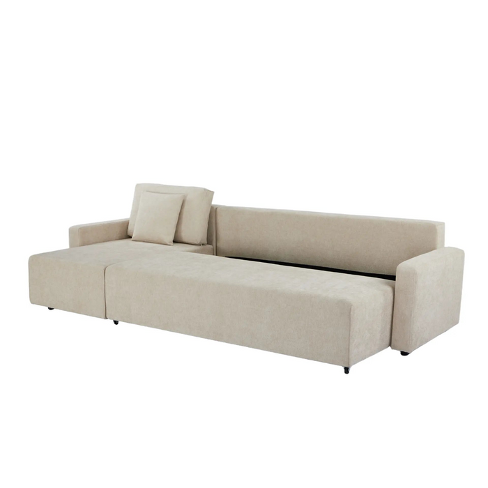 Maison L Shape Sofa Bed Beige Kiana