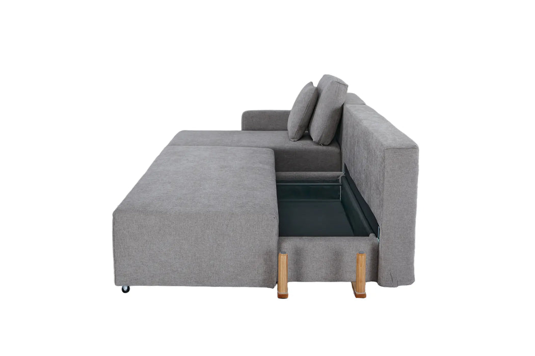Maison L Shape Sofa Bed Grey Kiana