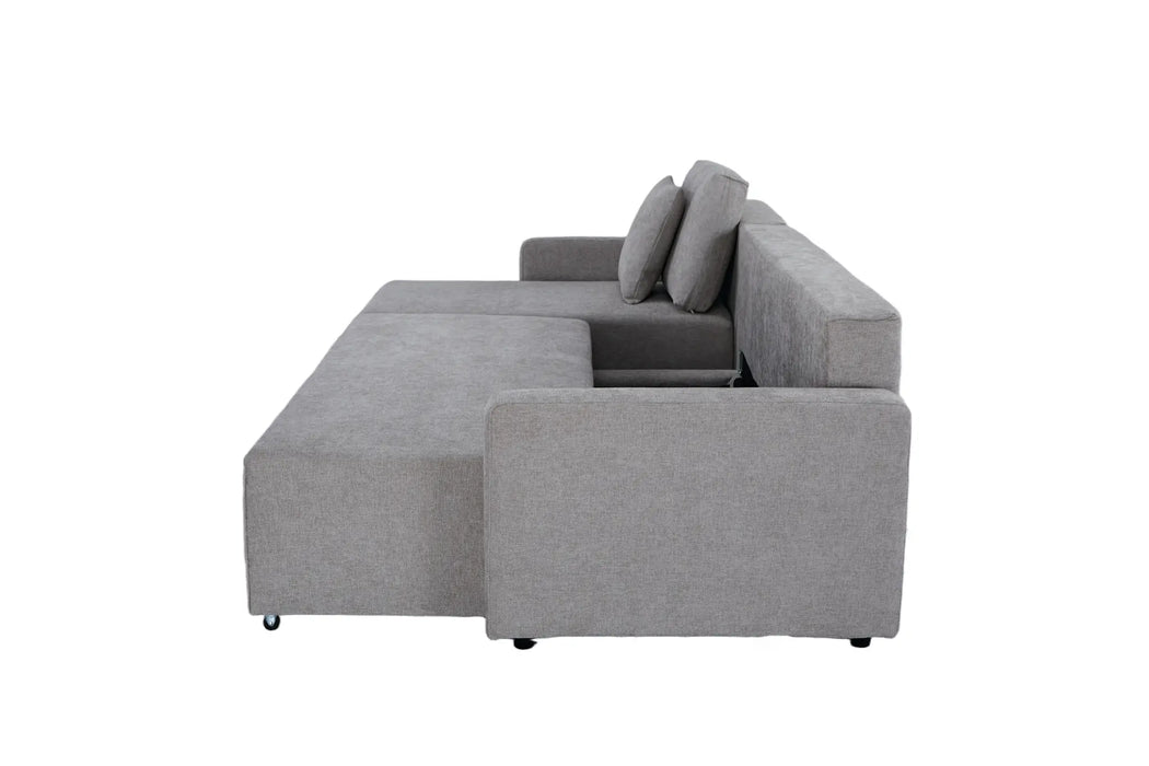 Maison L Shape Sofa Bed Grey Kiana
